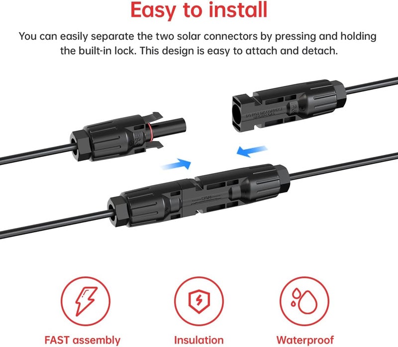 ELFCULB 10AWG 75FT Solar to XT60i Cable 2 10 25 35 50 75 100FT Solar Connector to XT60i Adapter Cable for Portable Power Station (75FT) - Image 3